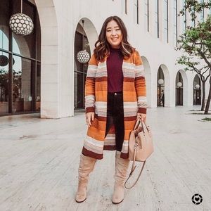 Long striped cardigan